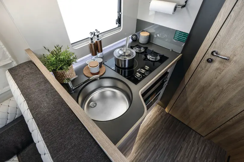 The kitchen inside the K-Yacht 59 Tekno Line