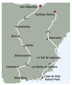 Spain Atlantic to Med route map (photo courtesy of Seán Conway) Spain Atlantic to Med route map (photo courtesy of Seán Conway)
