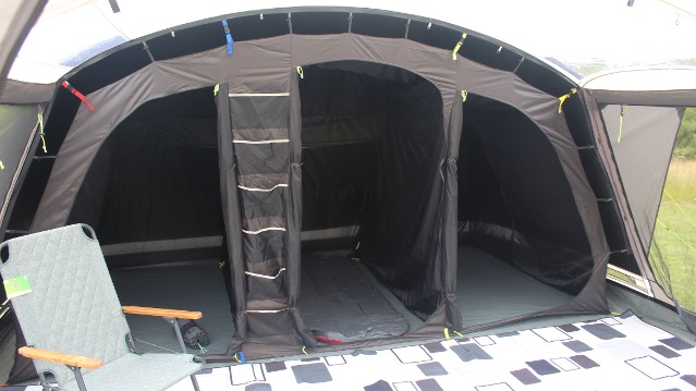 The bedrooms inside the Family 6 tent The bedrooms inside the Family 6 tent