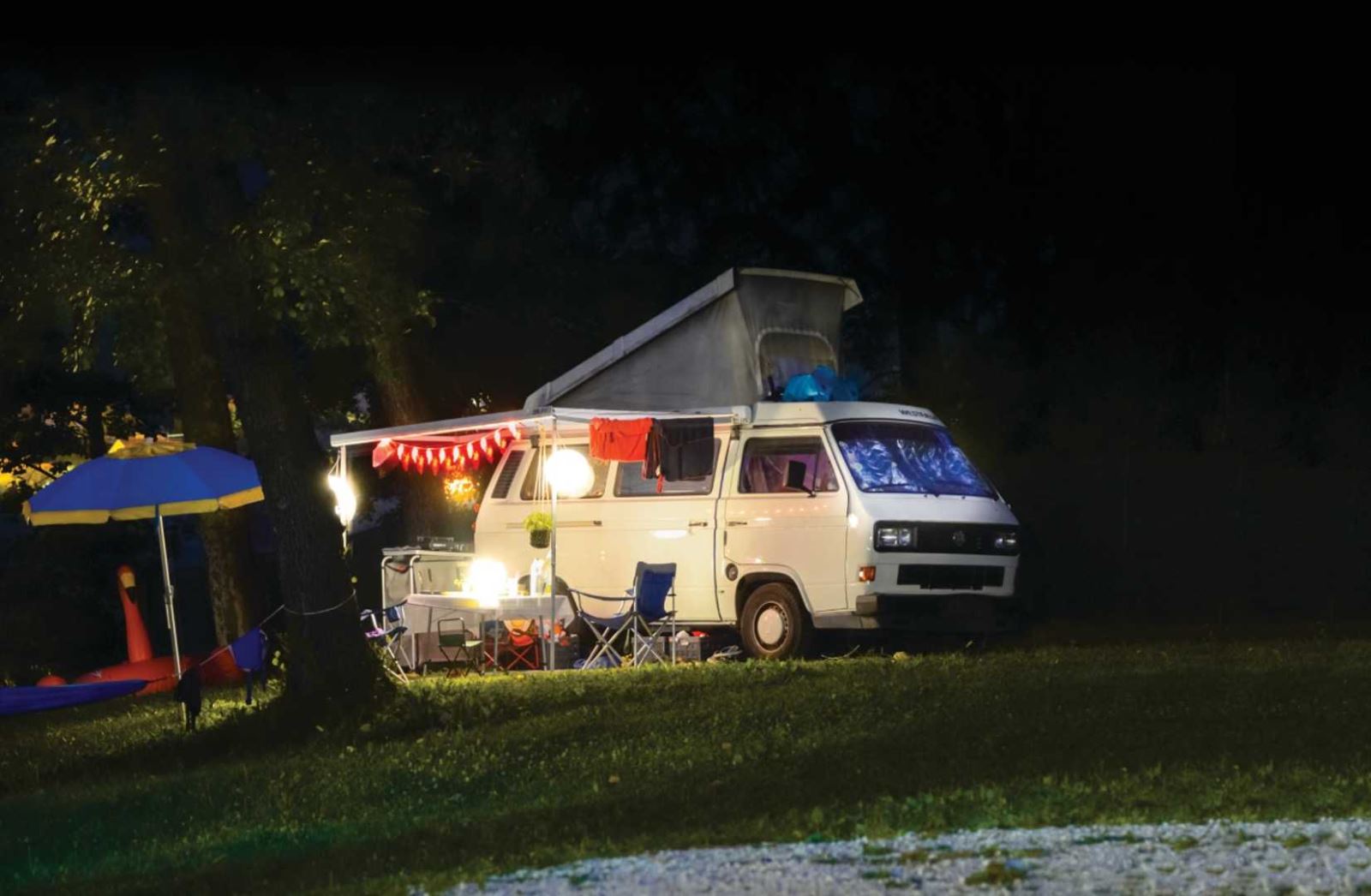 Campervan at night
