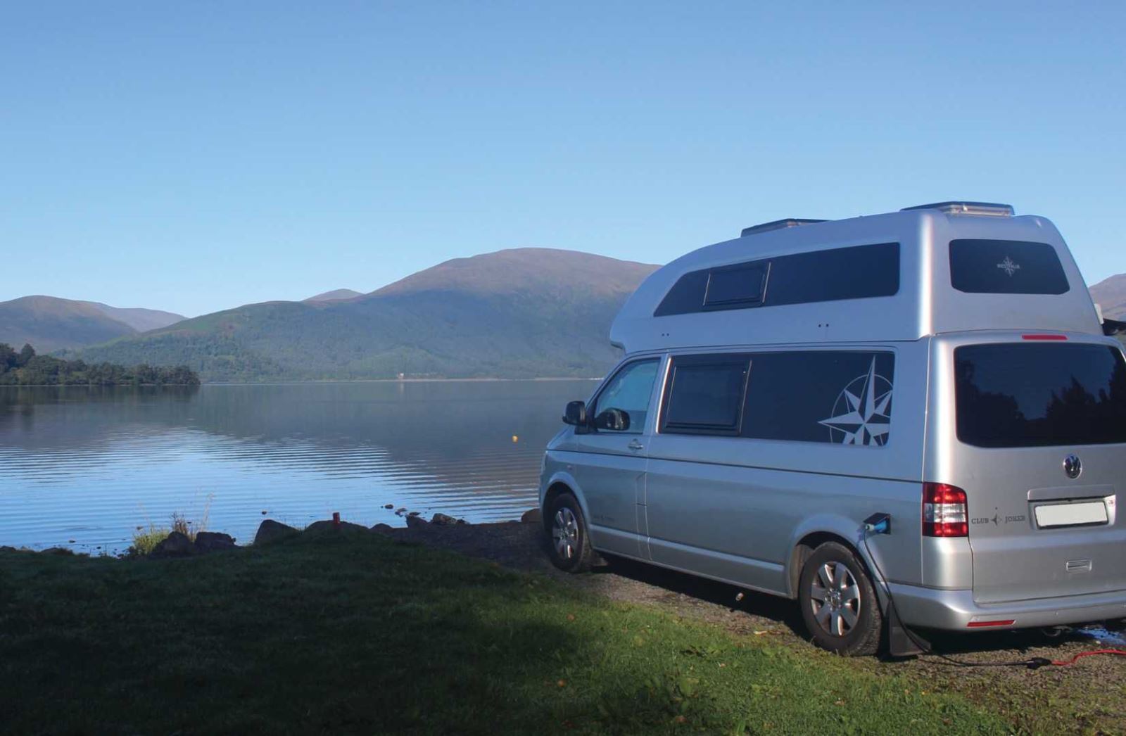 Campervan by a lake
