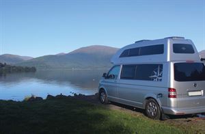 Campervan by a lake (photo by Iain Duff)