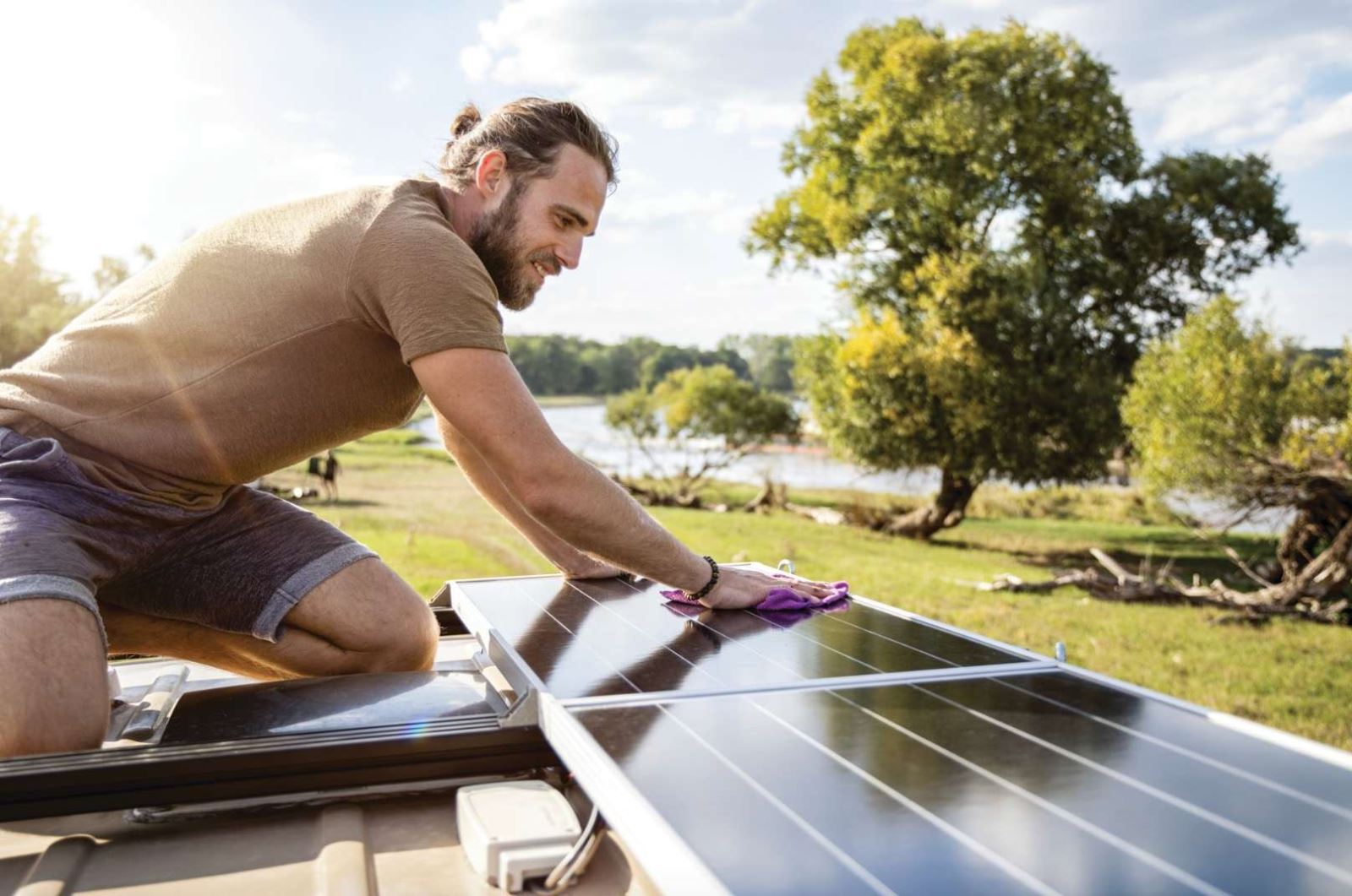 A campervan roof solar panel A campervan roof solar panel
