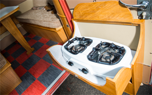 Fold out twin gas hobs