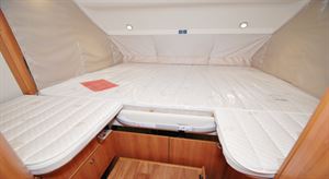 The drop down bed can be made into singles or a double