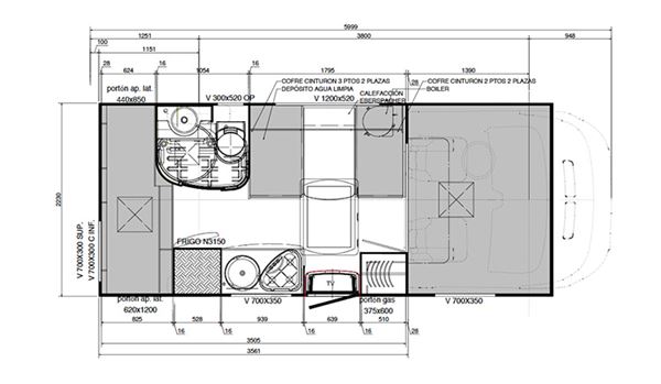 The Benimar Mileo 313 floorplan