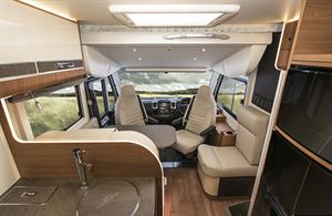 Rotating cab seats to form the lounge
