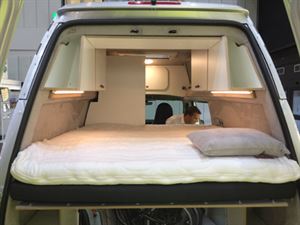 Occupants sleep lengthways in the Campocito fixed bed