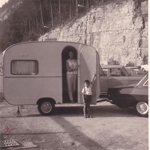 An early Hobby caravan