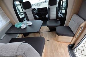 The lounge in the new longer B-Modern Comfort 680 with optional fifth side-facing seat