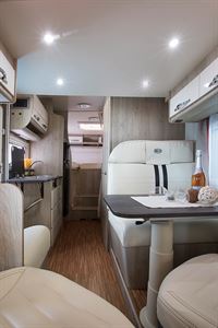 The interior of the new Iridium electric motorhome is pretty standard