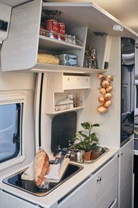 The kitchen is well equipped for a campervan