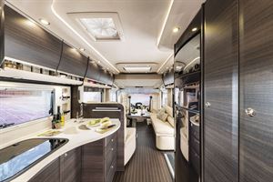 A view of the kitchen in the Concorde Liner Plus motorhome