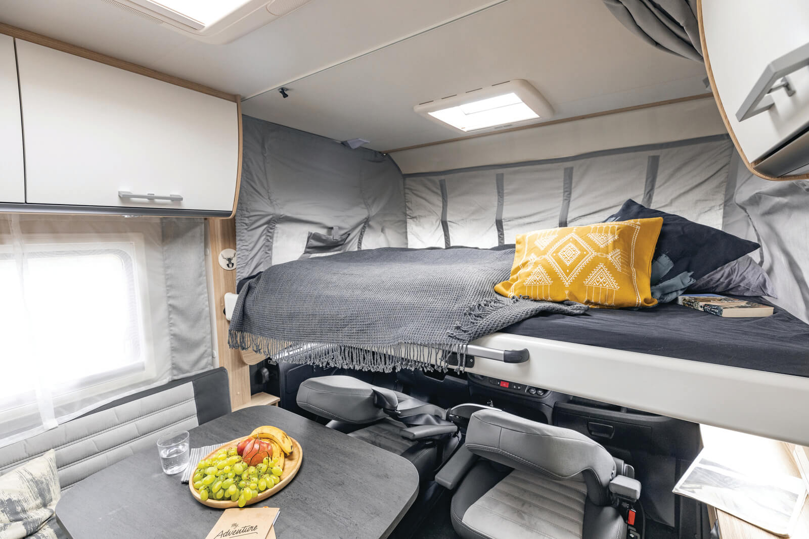 The bedroom inside the A-class