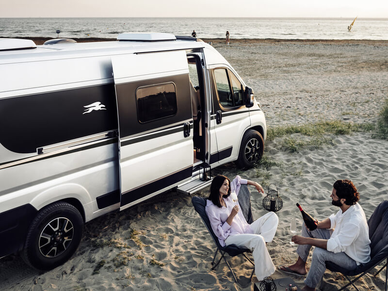Lounging outside the Laika Ecovip 645