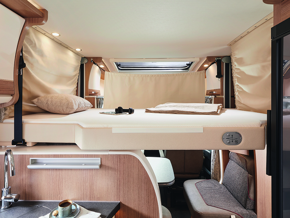 The drop-down bed of the I 460 LE