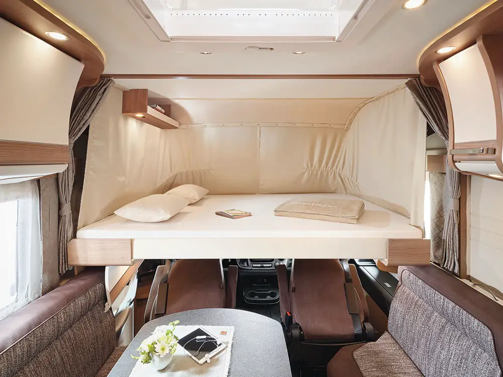 The drop-down bed inside the I 490 LE