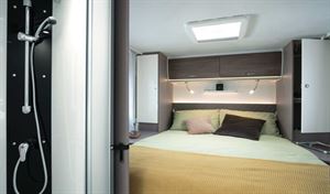 The bedroom inside the T 7400 QBC (photo courtesy of Etrusco)