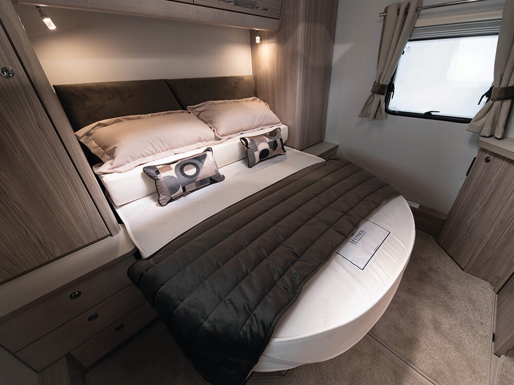 The bedroom inside the Crusader Borealis