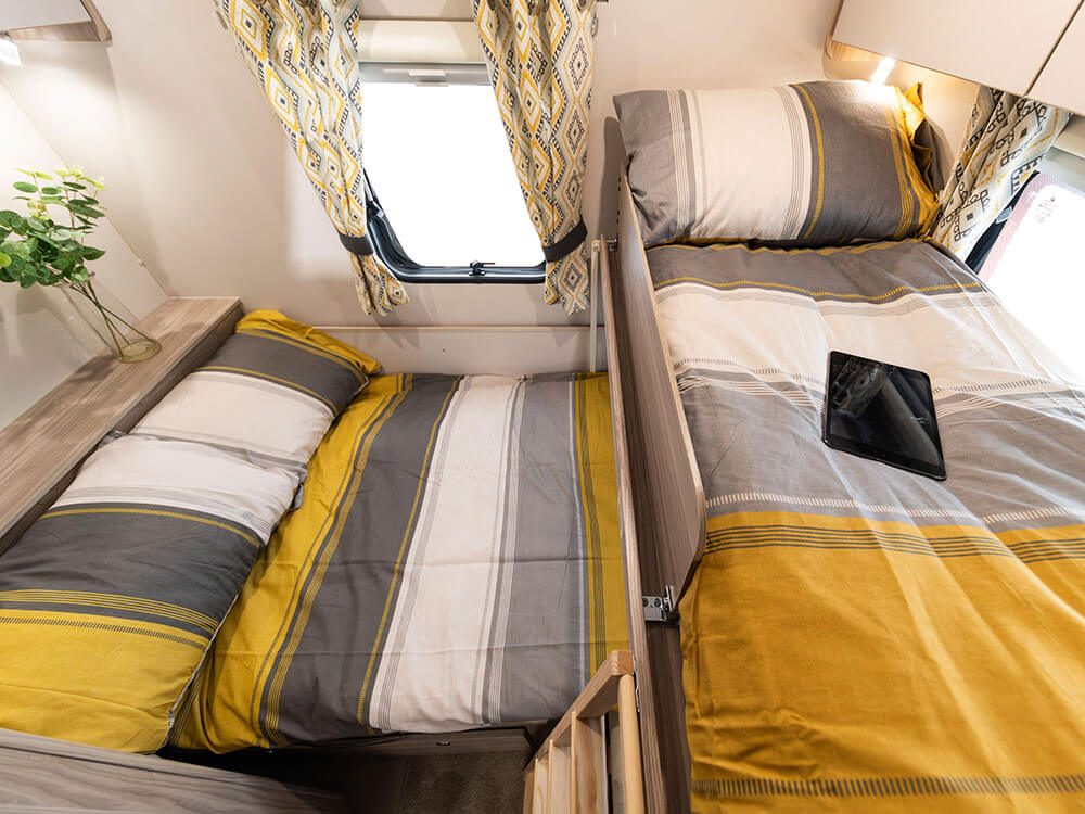 The bedroom inside the 585