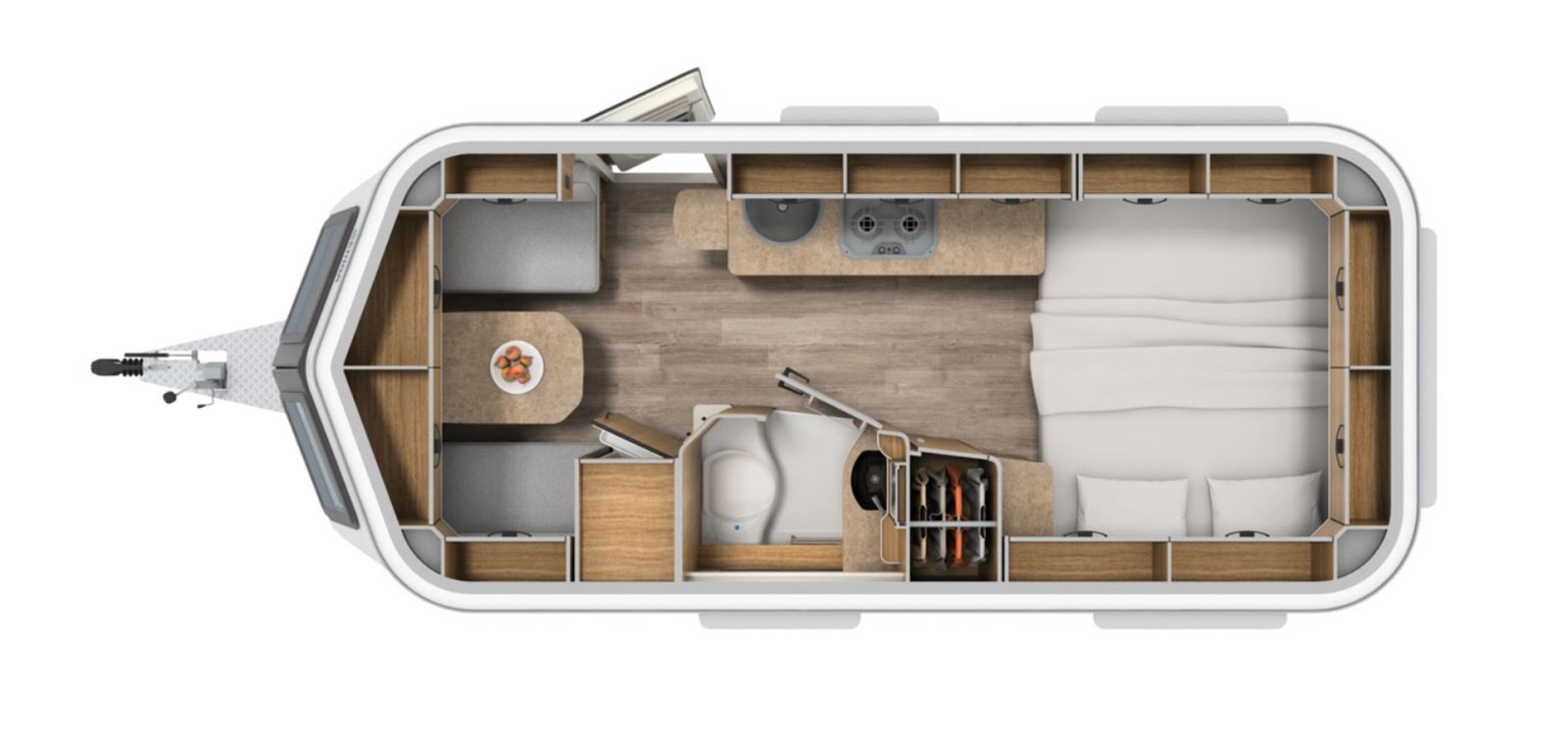The floorplan of the Eriba Touring 630