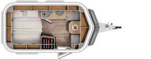 The floorplan of the Eriba Touring 310 (photo courtesy of Eriba)