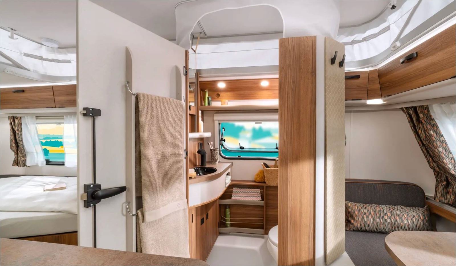 The washroom inside the Eriba Touring 310