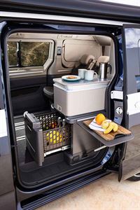 The new VW California campervan's side kitchen is accessible from inside or outside (photo courtesy VW Commercial Vehicles)