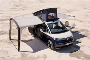 The new California offers what VW calls three-zone camping thanks to optional awnings and sliding doors on both sides (photo courtesy VW Commercial Vehicles)
