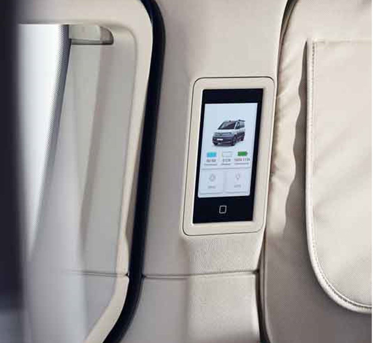 A new smart control panel allows access to all the campervan’s main functions