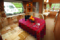 Inside Swift Charisma caravan