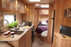interior of bailey unicorn caravan