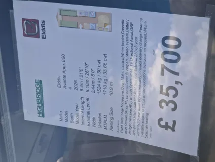 Elddis Avante Apex 860 2026