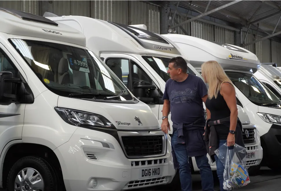 Motorhome dealers can be found indoors and outdoors at the Malvern Caravan & Motorhome Show.