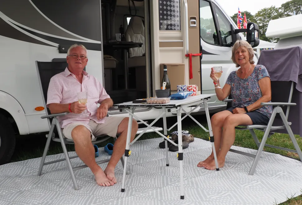 Happy campers enjoying at the South West Motorhome & Campervan Show