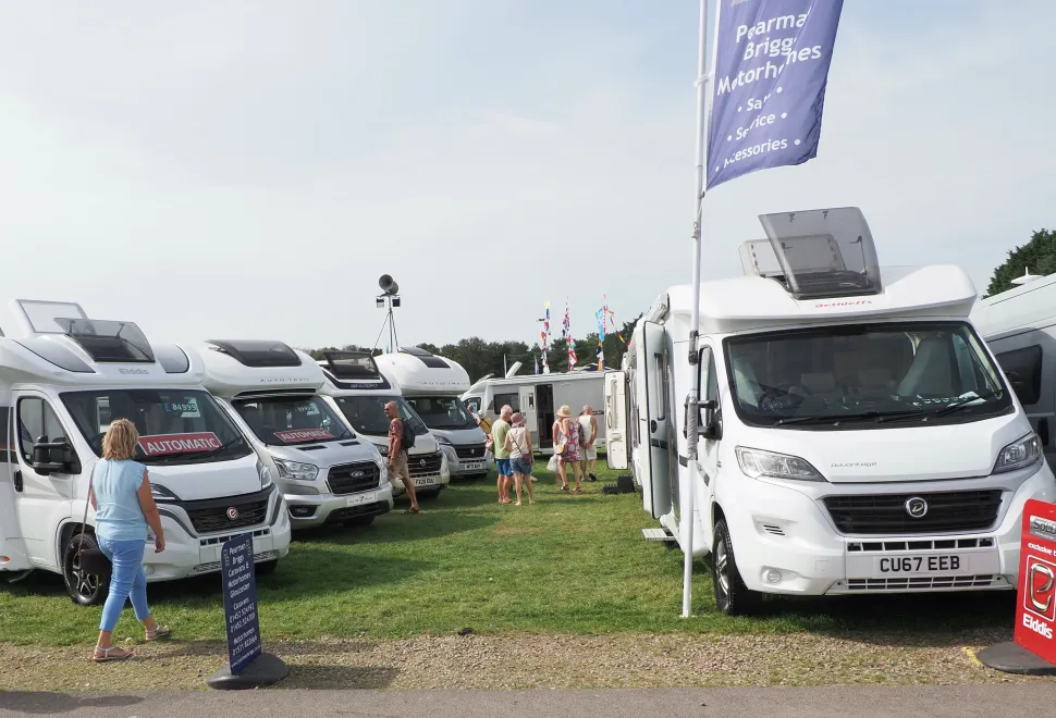 Busy exhibition area at the South West Motorhome & Campervan Show