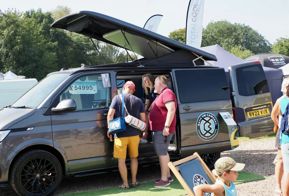 Busy exhibition area at the South West Motorhome & Campervan Show