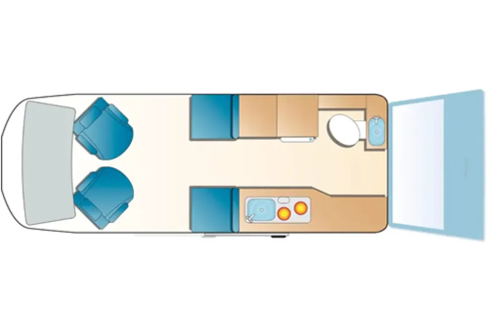Rear kitchen campervan layout