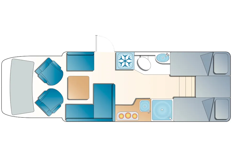 Single beds layout