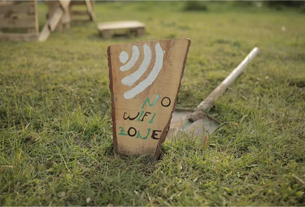 No Wifi sign on a campsite