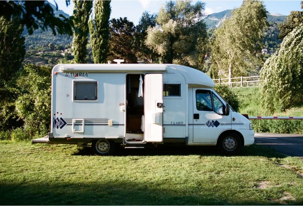 Alloy wheels on a motorhome