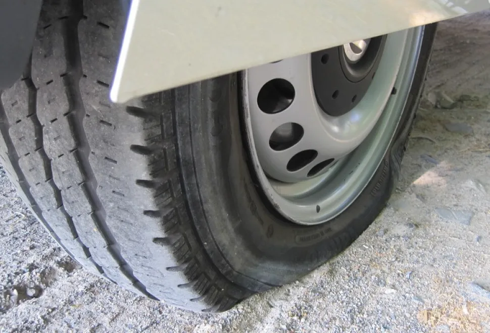 A flat tyre