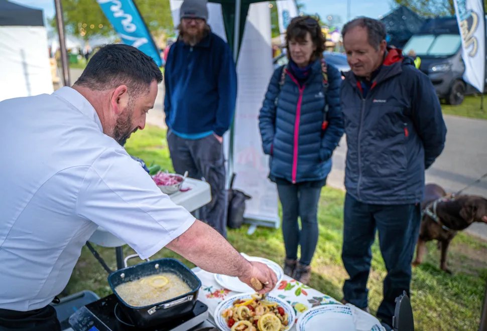 Visitors enjoying Vanlife Eats at Campervan Campout Festival