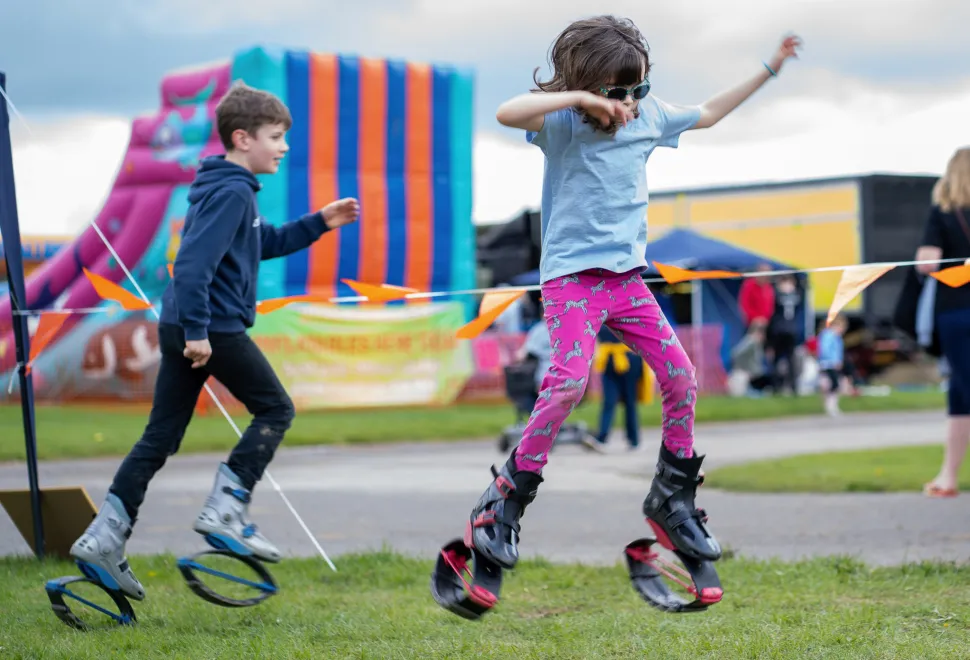 Kids enjoying the Ktroo activities at the Campervan Campout Festival
