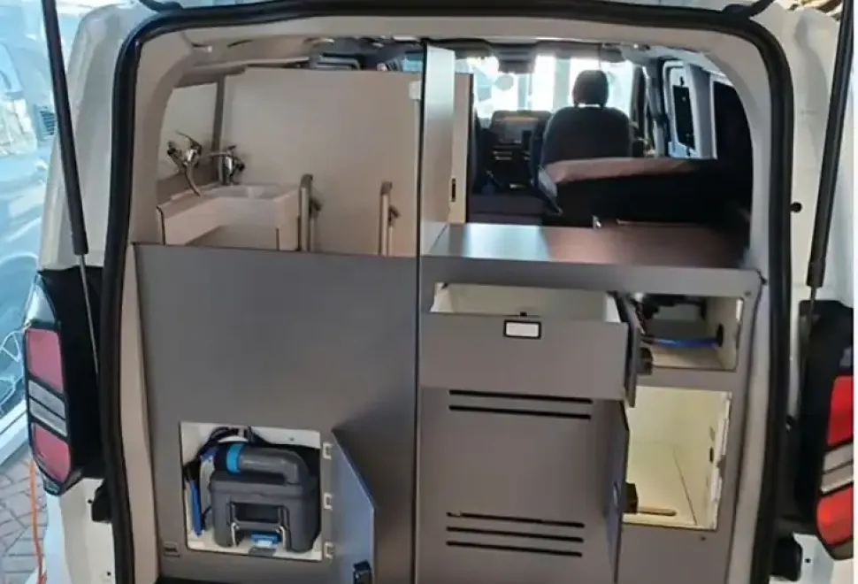 Panama P57 rising roof campervan washroom and loo