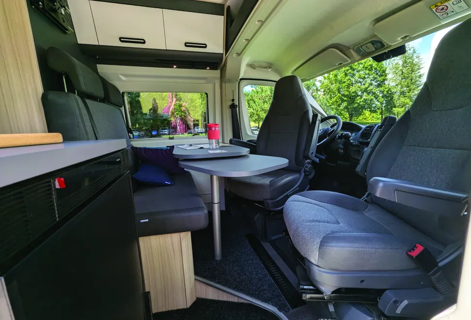Rotating seats make for easier dining