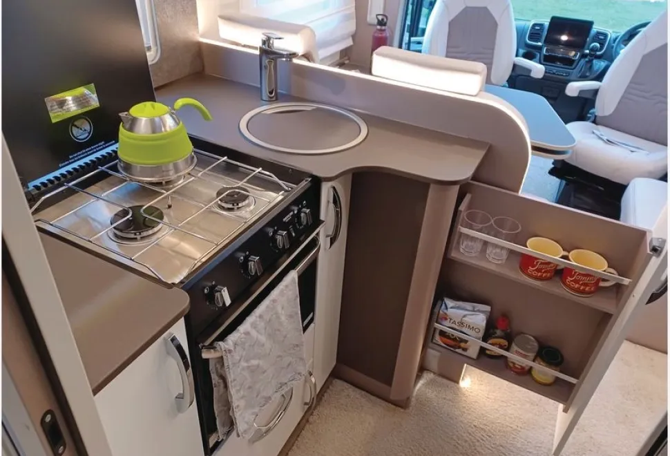 Burstner lyseo sovereign collection 744 low-profile motorhome kitchen
