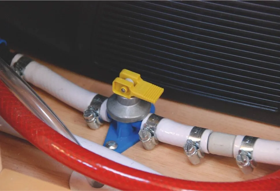 A motorhome water pipe valve