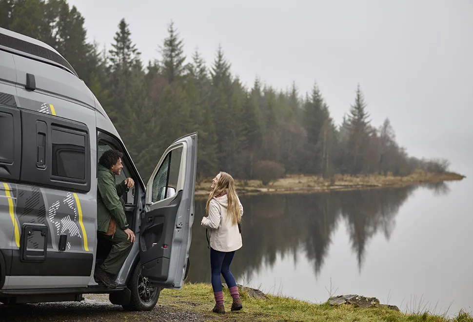 Swift Trekker next to a lake 