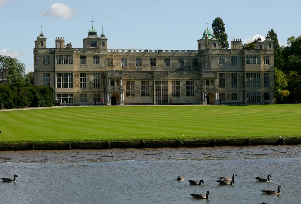 Audley End House from across the lake